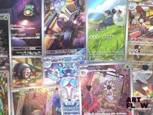 Ensemble comprenant environ 20 cartes Pokémon Diverses séries et raretés Peut contenir des doubles, triples et plus Etat global near mint Sous sleeve En Japonais