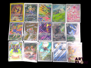 Ensemble de 15 cartes Pokémon - Alternative Rare. Séries diverses Certaines en double, triple et plus Cartes en état global near mint Sous sleeve En Français