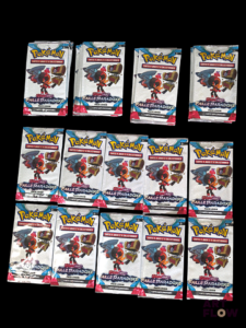 Ensemble de 50 boosters Pokémon pack loisir scellés Série du bloc écarlate et violet : faille paradoxe (EV4) En français Etat neuf