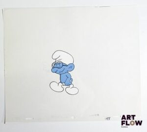 Les Schtroumpfs, d'après Peyo Cellulo à la gouache et encre Dimensions : 27 x 32 cm