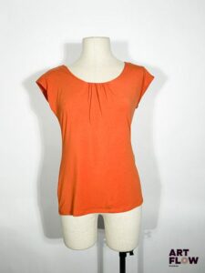 MAX MARA WEEKEND Top sans manches orange, le dos decoré d'un strass formant un papillon Taille S Neuf avec étiquette