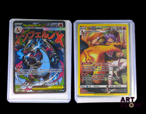 Réunion de 2 cartes Pokémon : Dracaufeu et Mega-Dracaufeu X Ex En français Sous sleeve et toploader Etat global near mint