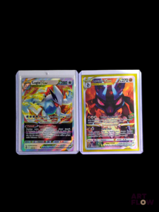 Réunion de 2 cartes Pokémon : Lugia VSTAR 139/195 et Lucario VSTAR SWSH291 En Français Sous sleeve et toploader Etat global near mint