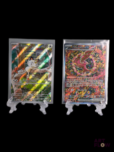 Réunion de 2 cartes Pokémon : Miaouss et Plumeline Diverses séries et raretés En Français Sous sleeves et toploaders Ex - état near mint