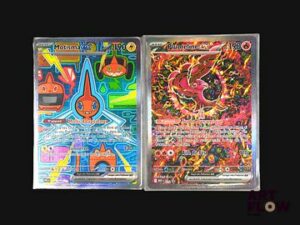 Réunion de 2 cartes Pokemon : Motisma ex 126 et Plumeline ex Promo 024 Diverses séries et raretés Sous toploader En français.