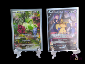 Réunion de 2 cartes Pokémon : Poussacha 196 et Mimiqui V TG16 Diverses séries et raretés En français Sous sleeves et toploaders Etat global near mint