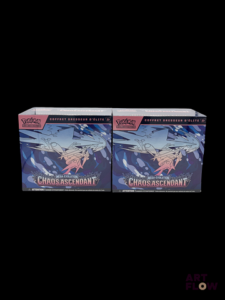 Réunion de 2 coffrets Pokémon scellés : Elite Trainer Box (ETB) - Bloc Méga-Évolution, série Chaos Ascendant. En français. Infimes défauts de scellage.