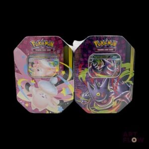 Réunion de 2 coffrets Pokémon scellés : Pokébox Méga Clair de Lune – Méga-Mélodelfe-ex & Pokébox Méga Clair de Lune – Méga-Ectoplasma-ex. Séries de blocs divers : Bloc Méga-Évolution (ME03 Équilibre Parfait, ME04 Chaos Ascendant) – Bloc Écarlate & Violet (EV04 Faille Paradoxe). En français.
