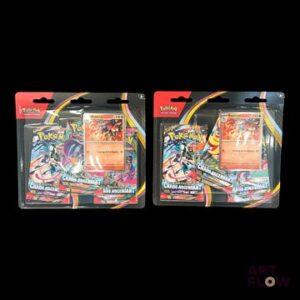 Réunion de 2 Tripack Pokémon Série du bloc Méga évolution : Chaos ascendant ME04 En français Neufs, scellés