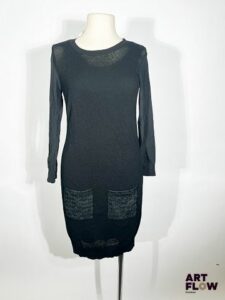 SONIA RYKIEL Robe pull noire à manches longues Taille S Neuve avec étiquette