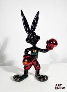 The Nineties Bunny Rolex, 2026 Sculpture en résine chromée Signée et numérotée 1/2 H 32 cm Avec certificat