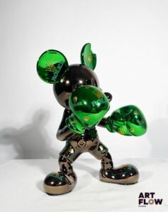 The Nineties Mickey Fights for Rolex, 2026 Sculpture en résine chromée Signée et numérotée 1/2 H 30 cm Avec certificat