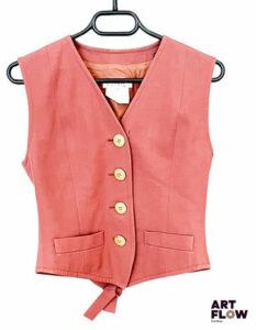 YVES SAINT LAURENT Rive Gauche Ensemble de tailleur comprenant un gilet et une veste oversize à poches plaquées, boutons dorés Taille 38 Laine Taches et petites traces d'usure