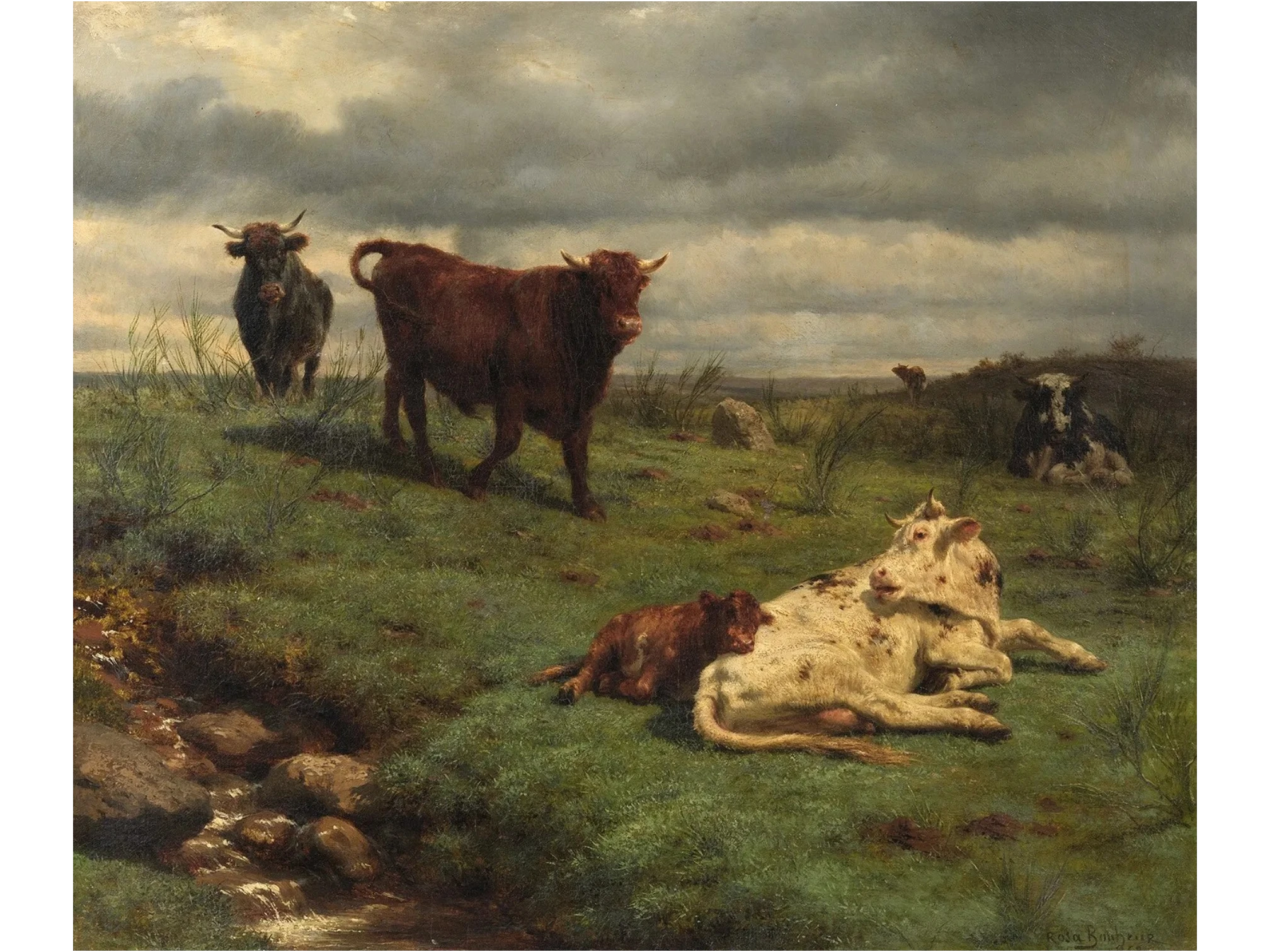 Bonheur, Rosa, Les vaches au pré, huile sur toile