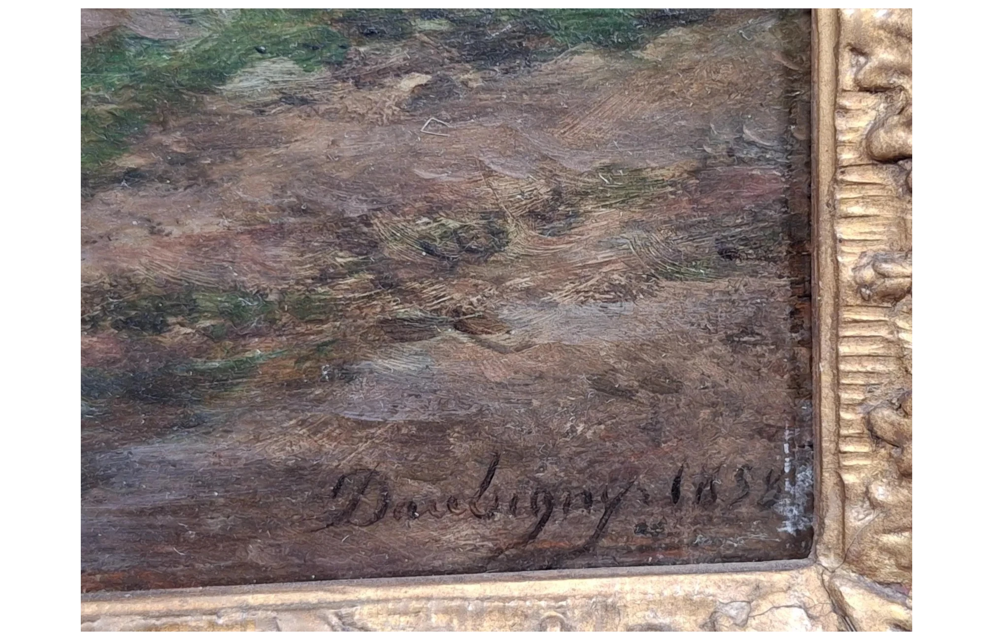 Daubigny, Charles-François, Détail de la signature, huile sur panneau