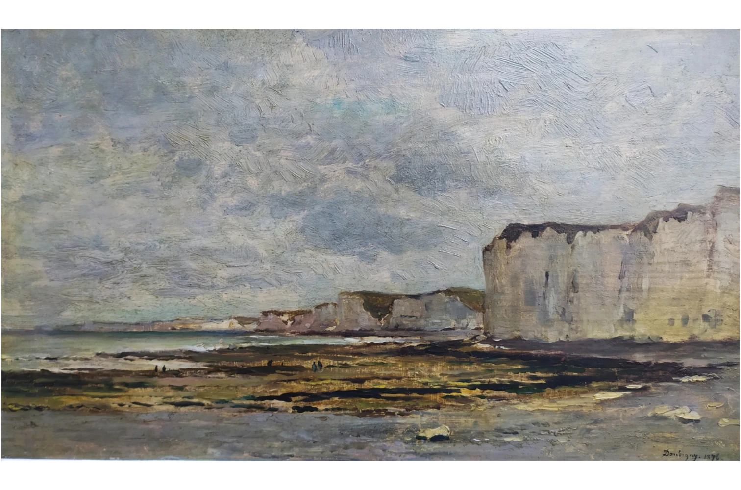 Daubigny, Charles-François, Falaises à Berneval, huile sur panneau
