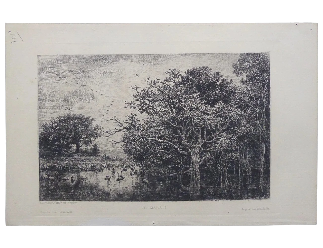 Daubigny, Charles-François, Le Marais, eau-forte