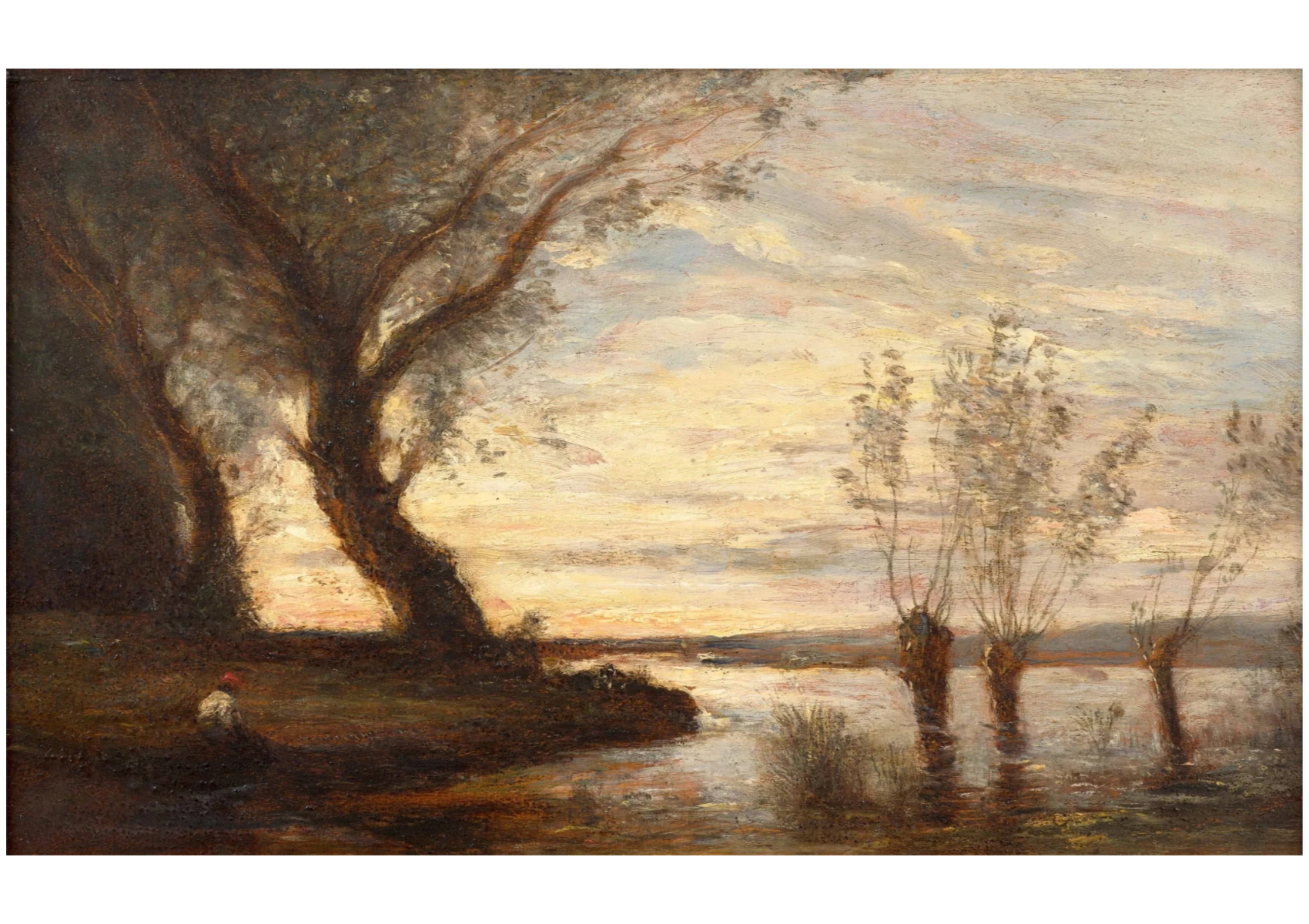 Daubigny, Charles-François, Pêcheurs au bord de l'Oise, huile sur panneau