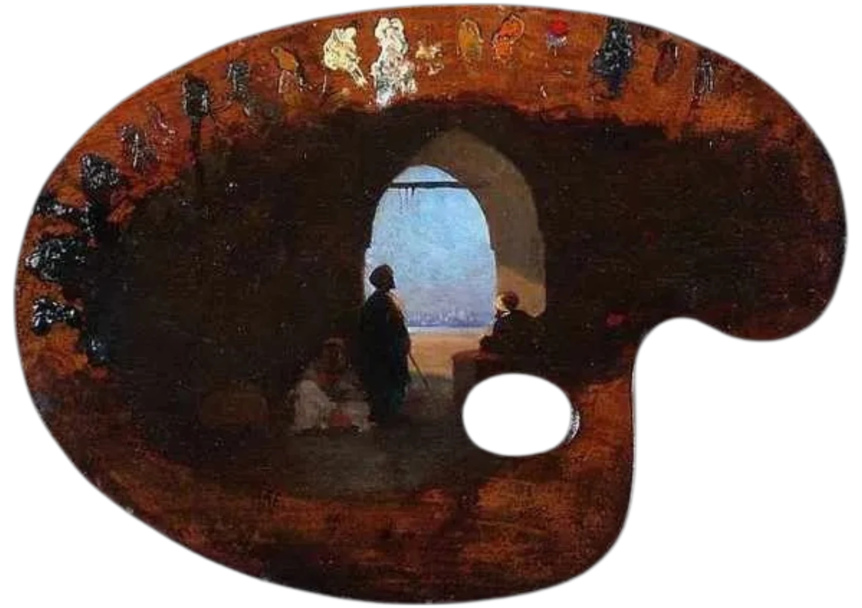 Frère, Charles-Théodore, Intérieur de café près du Nil, palette peinte
