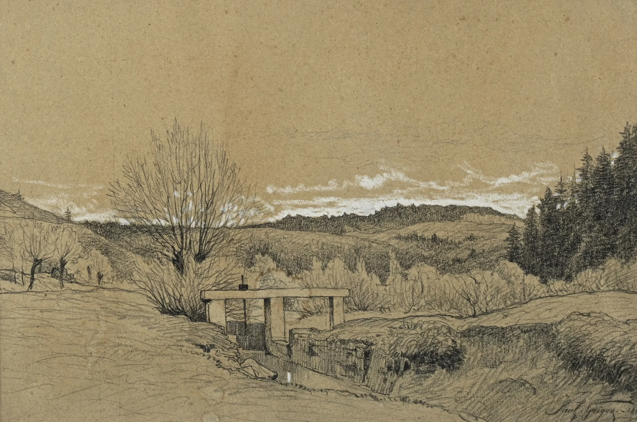 Dessin de Guigou Paul L'écluse 1867 dessin