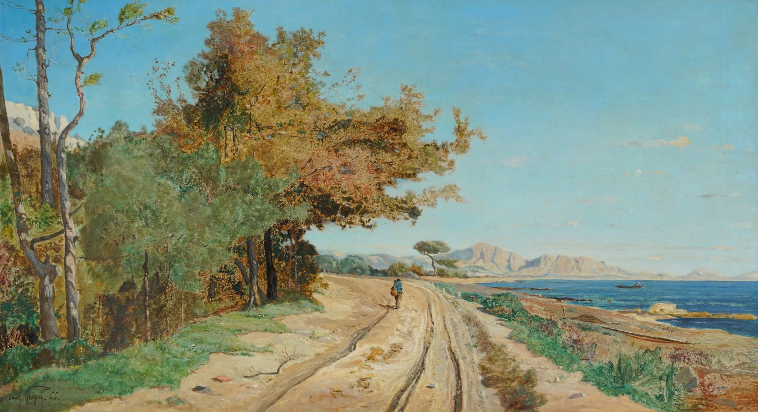 Tableau de Guigou Paul Sur les bords de la méditerranée 1866_hst