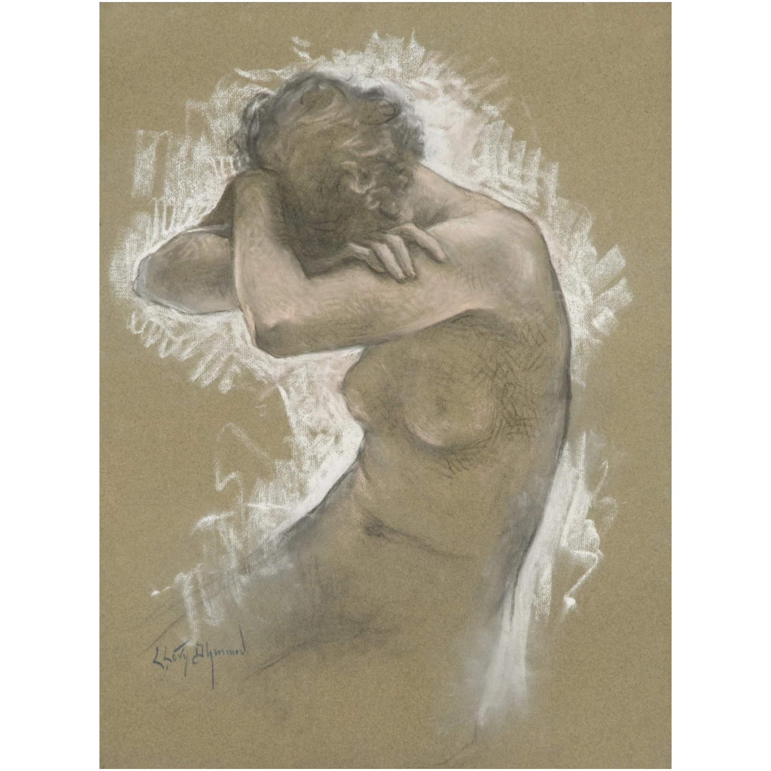 Lévy-Dhurmer, Lucien, Etude de nu La pudique, photo Artcurial