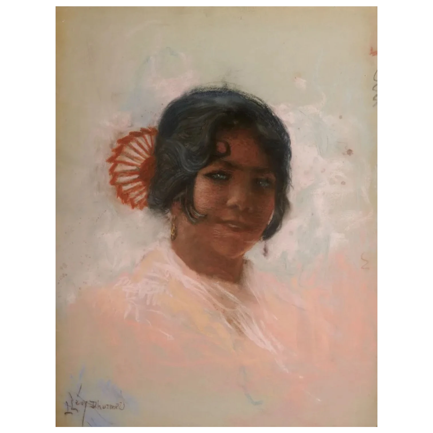Lévy-Dhurmer, Lucien, Portrait d'une antillaise, photo hôtel des ventes de Mantes-la-Jolie