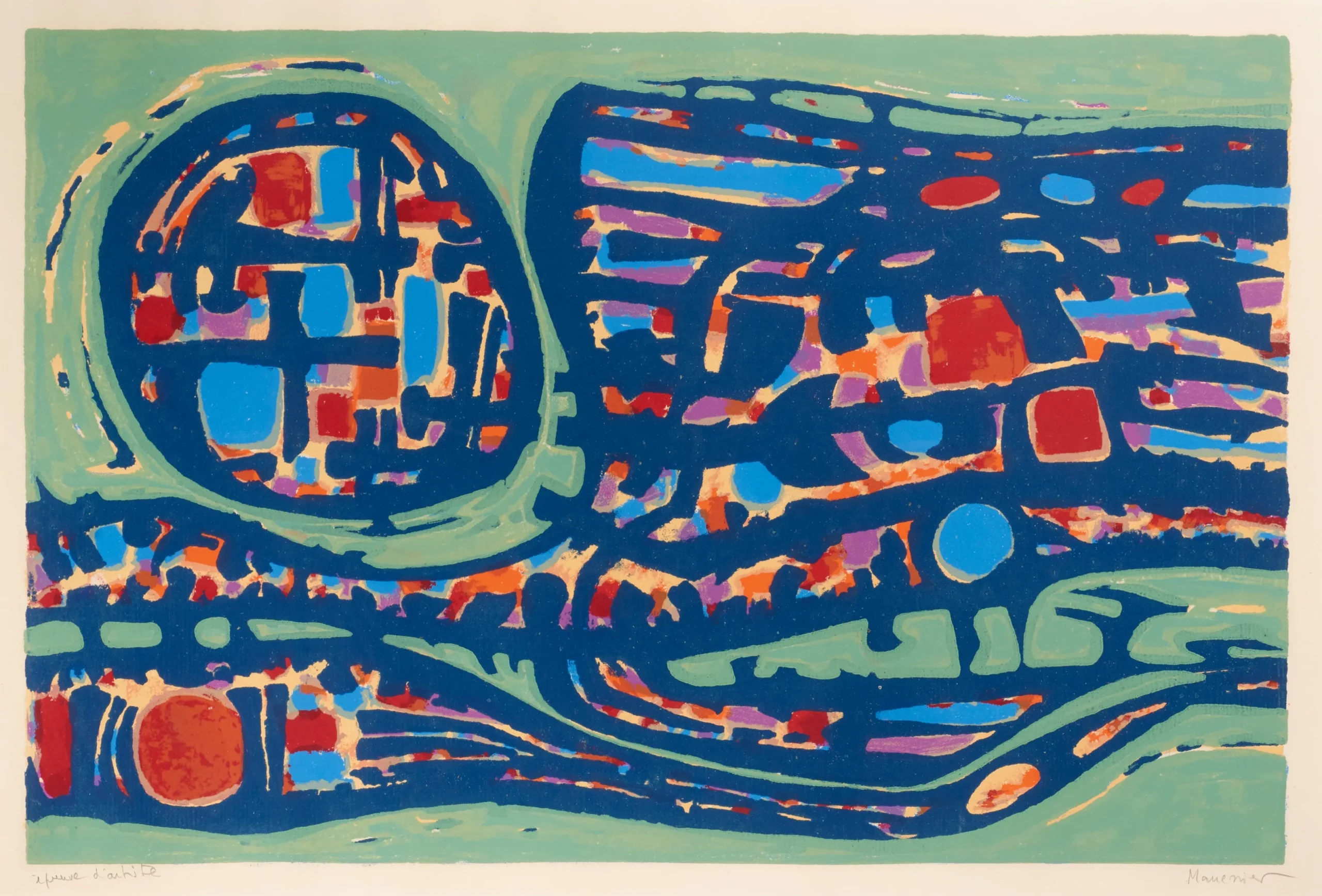 Manessier Alfred_la route_1958_lithographie sur papier vélin