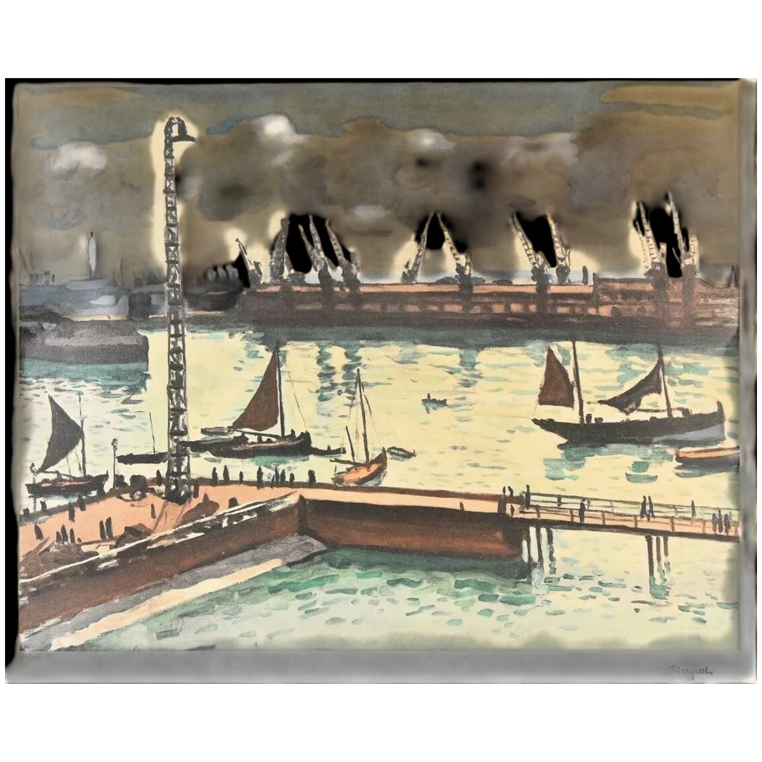 Marquet, Albert, Le port d'Alger, photo Ruellan Auction, Vannes