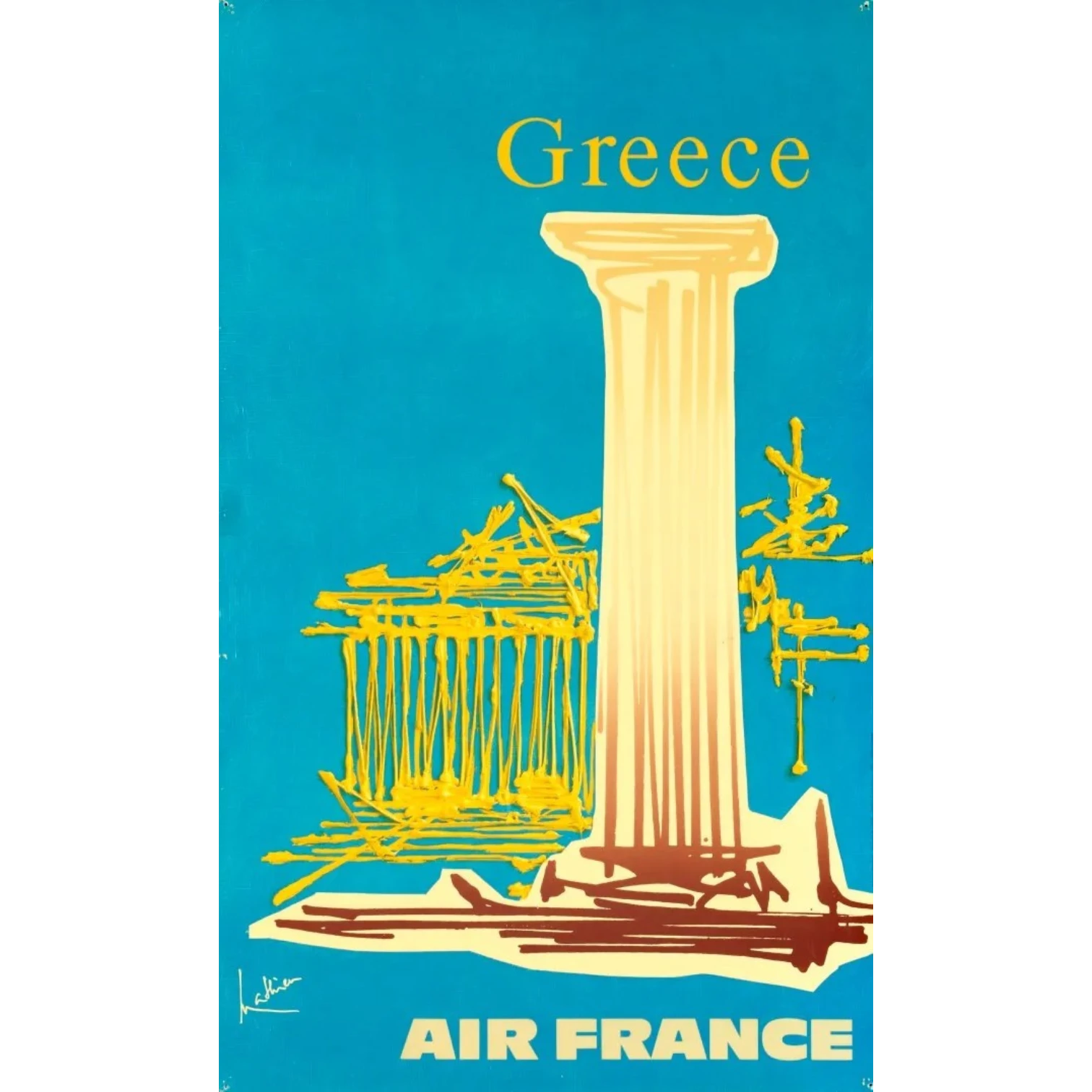 Mathieu Georges_Grèce_lithographie air france