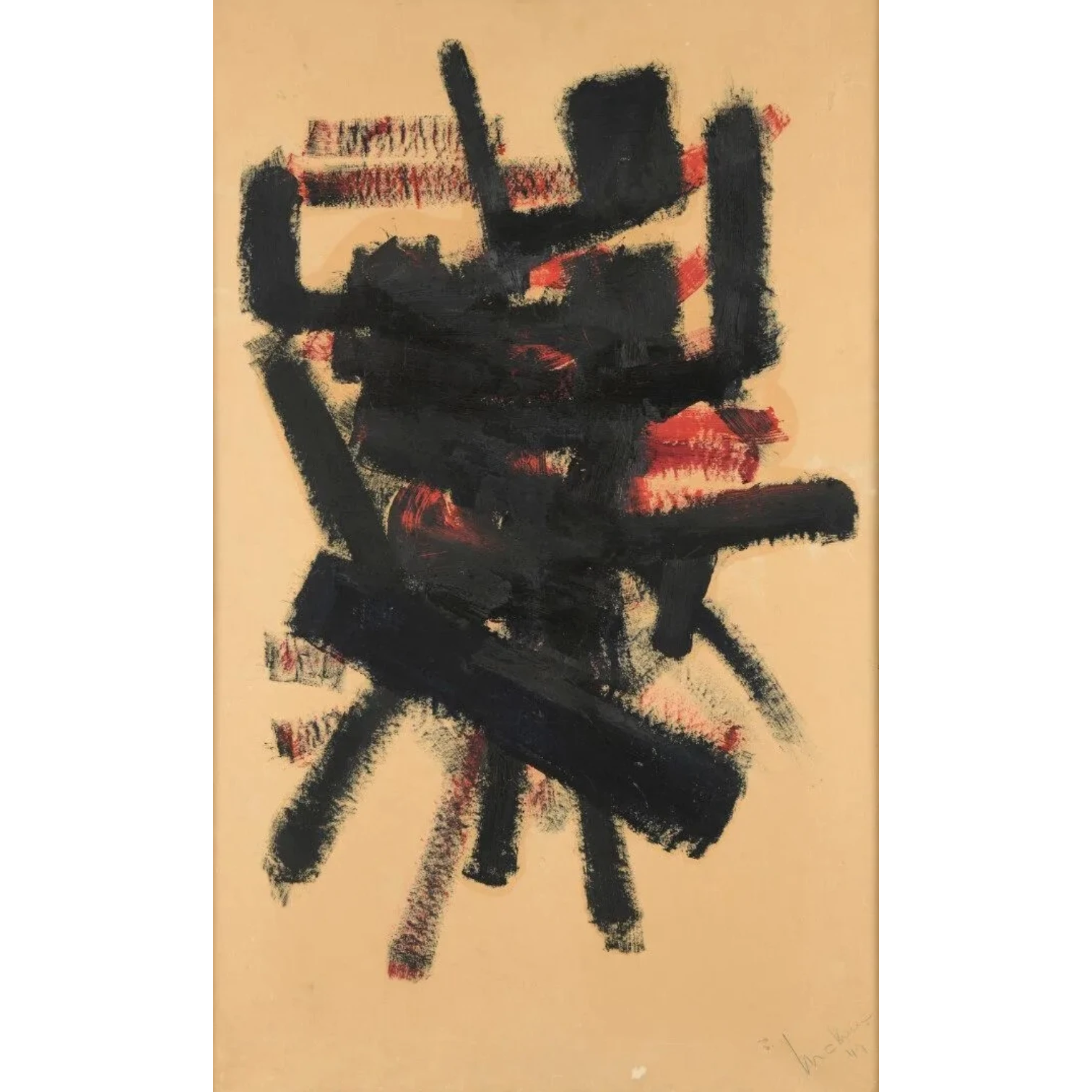 Mathieu_Composition_huile sur papier marouflé_1949