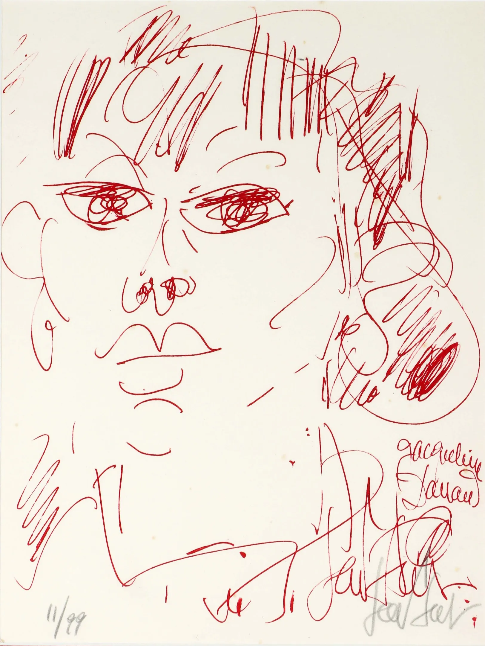 Tabelau de Paul Gen portrait de Jacqueline Danno lithographie