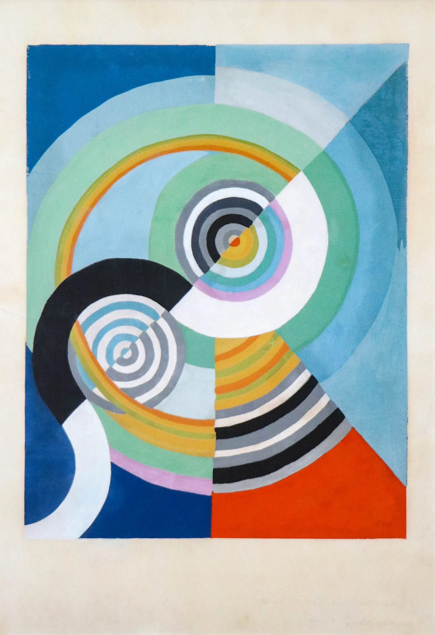 Delaunay Robert_Rythme 3_1938_gouache pochoir papier