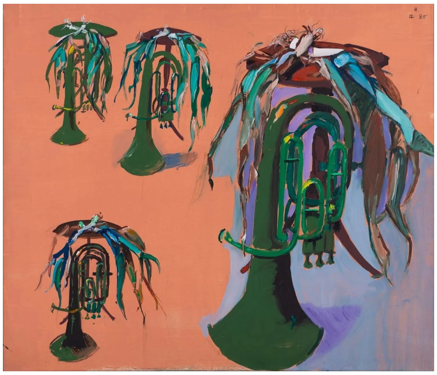 Hélion, Jean, Coiffure pour un tuba, acrylique sur toile