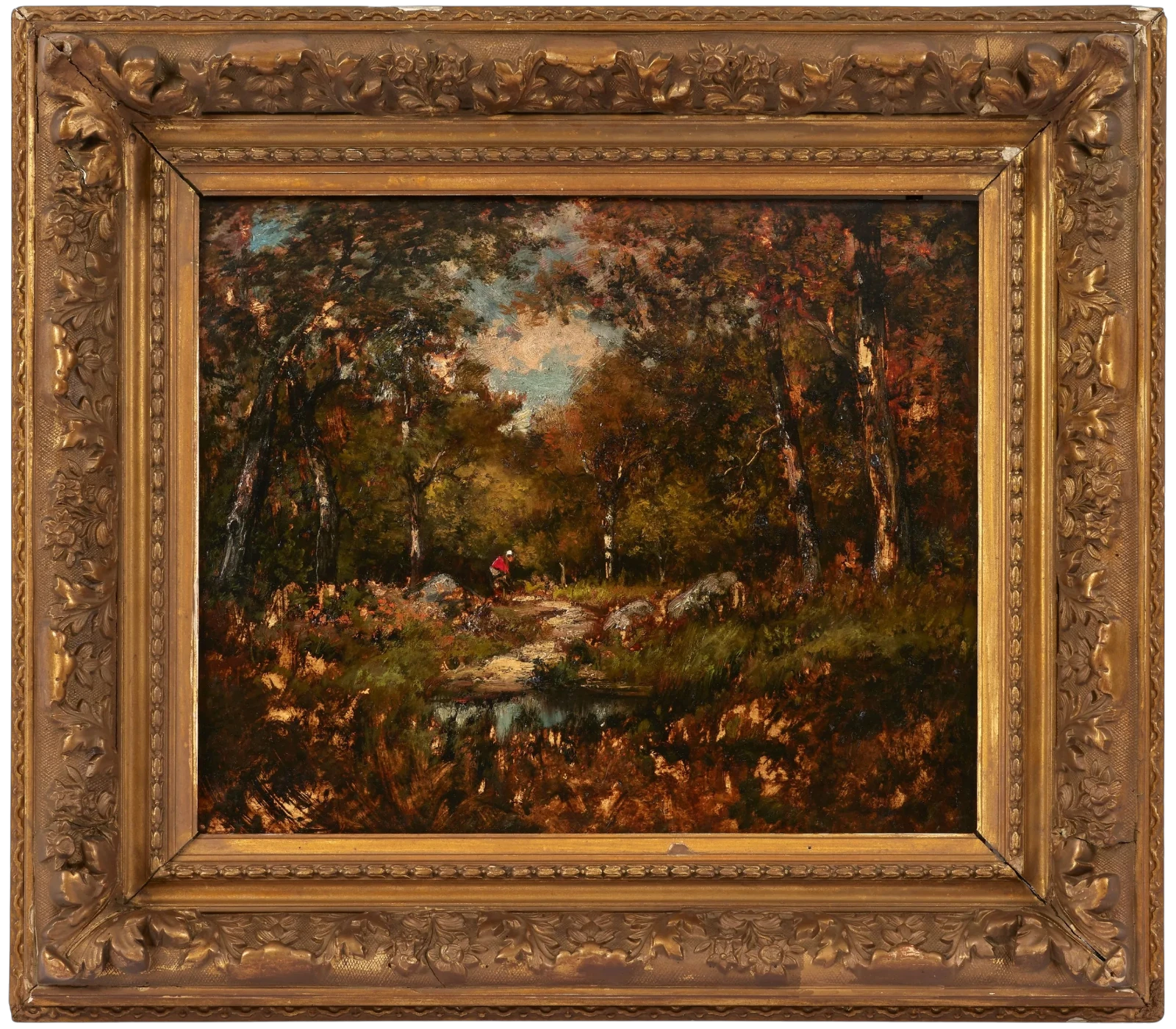 Rousseau, Théodore, Chemin en forêt de Fontainebleau, huile sur panneau d'acajou