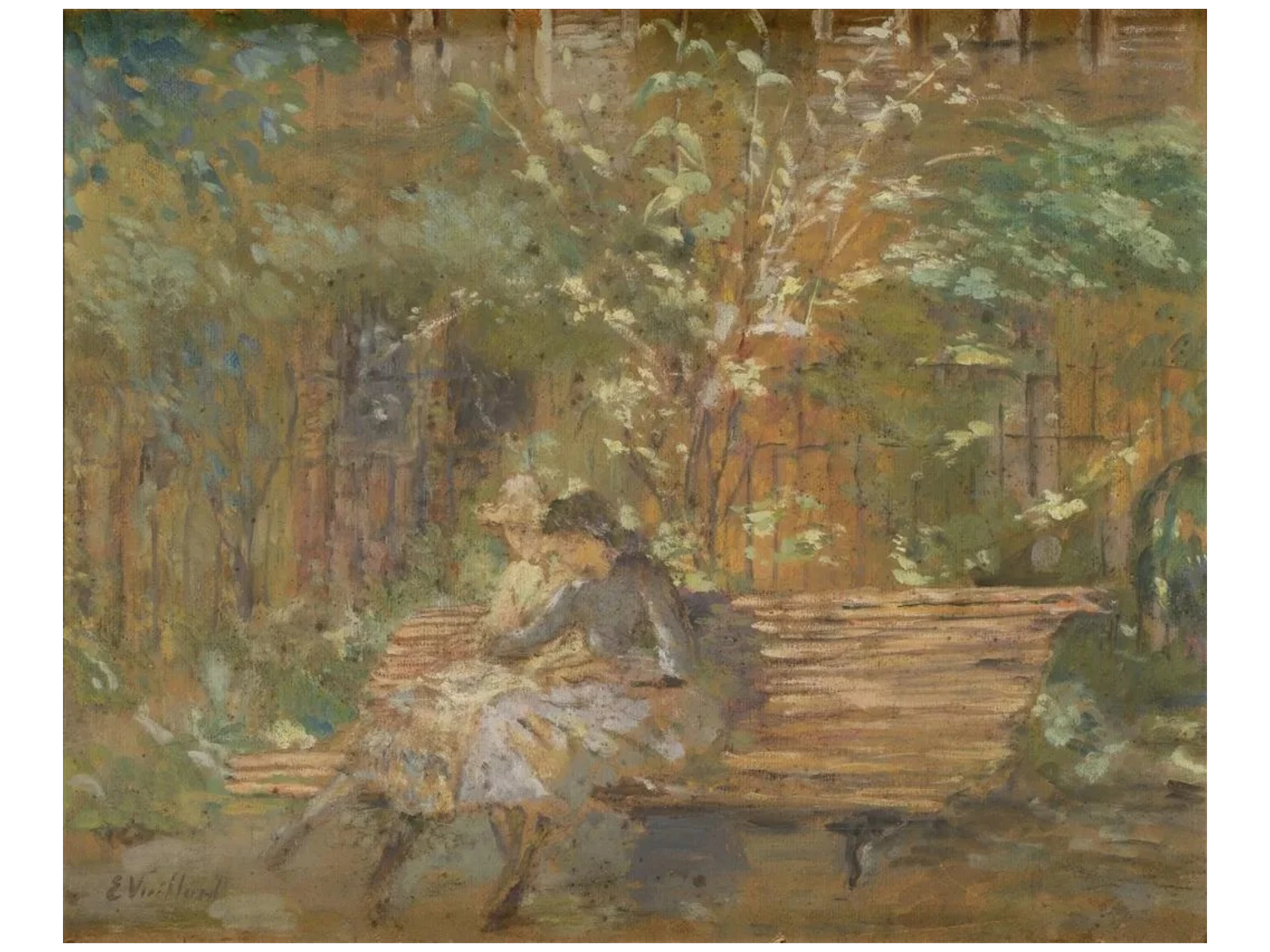 Vuillard, Edouard, Le square place Vintimille, détrempe à la colle, pastel sur papier marouflé sur carton